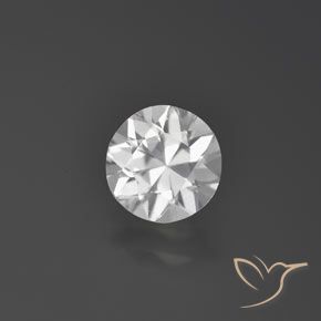 Zircone Bianco naturale da 1.60 ct, Rotondo, VVS