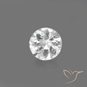 Zircone naturale bianco da 1,36 ct, taglio rotondo, VVS-VS