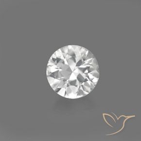 Zircone naturale bianco da 1,36 ct, taglio rotondo, VVS-VS