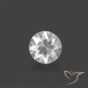 Zircone Bianco naturale da 1.55 ct, Rotondo, VVS-VS