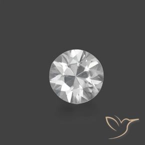 Zircone Bianco naturale da 1.55 ct, Rotondo, VVS-VS