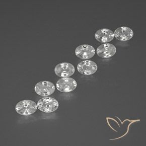 12.89ctw Naturale Bianco Zircone, Ovale, VS