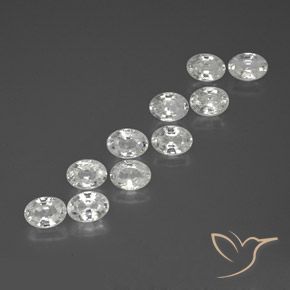 12.03ctw Naturale Bianco Zircone, Ovale, VS