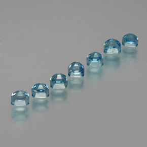 Zircone naturale blu da  ct, taglio smeraldo, VS