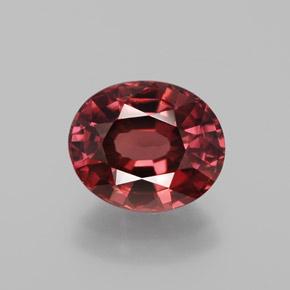 Zircone naturale rosso da 2,65 ct, taglio ovale, VVS