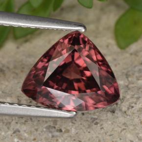 Zircone Rosso scuro naturale da 3.10 ct, Taglio trillion, VVS