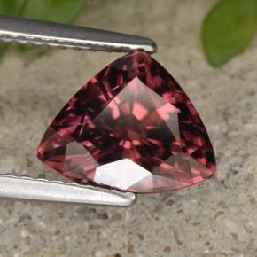 Zircone Rosso scuro naturale da 3.10 ct, Taglio trillion, VVS