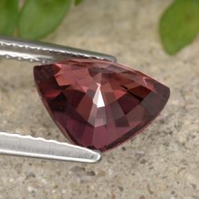 Zircone Rosso scuro naturale da 3.10 ct, Taglio trillion, VVS