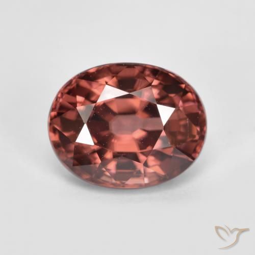 2.92ct Naturale Rosso medio-scuro Zircone, Ovale, VS