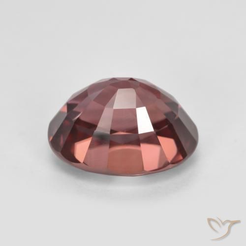 Zircone Rosso medio-scuro naturale da 2.92 ct, Ovale, VS