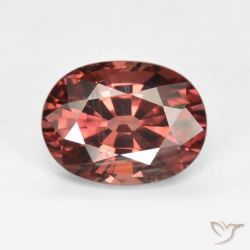 2.96ct Naturale Rosso Merlot Zircone, Ovale, VS