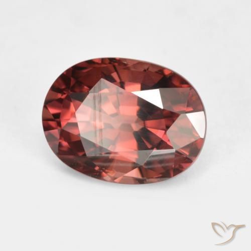 Zircone Rosso Merlot naturale da 2.96 ct, Ovale, VS