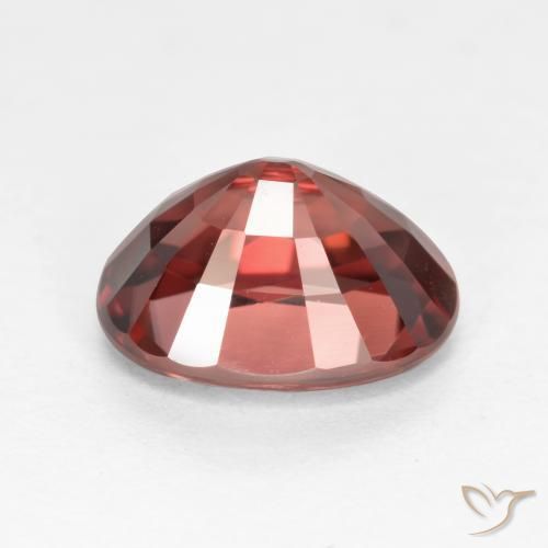 Zircone Rosso Merlot naturale da 2.96 ct, Ovale, VS