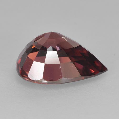 Zircone naturale rosso da 2,75 ct, taglio a pera, VVS