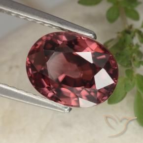 Zircone naturale rosso da 3,10 ct, taglio ovale, VVS