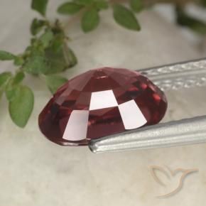 Zircone naturale rosso da 3,10 ct, taglio ovale, VVS