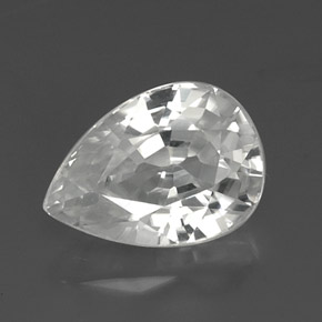 Zircone Bianco naturale da 12.35 ct, Forma a pera, VVS