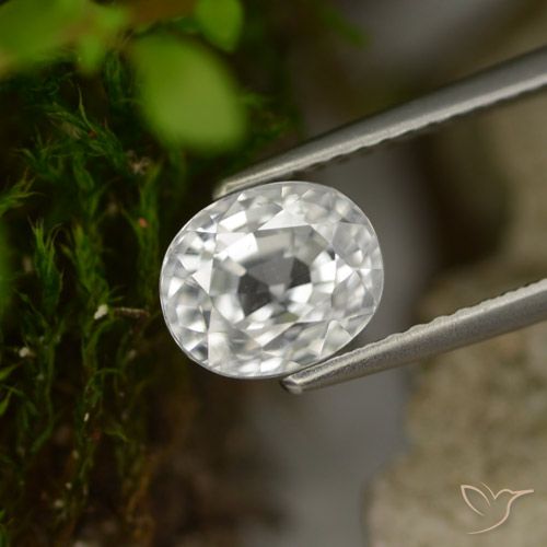 3.16ct Naturale Bianco caldo Zircone, Ovale, VS