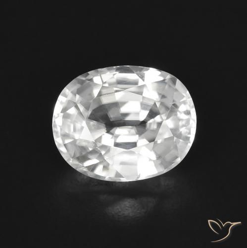 3.04ct Naturale Bianco Zircone, Ovale, VVS-VS