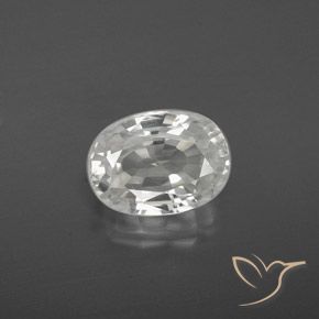 3.27ct Naturale Bianco Zircone, Ovale, VVS-VS