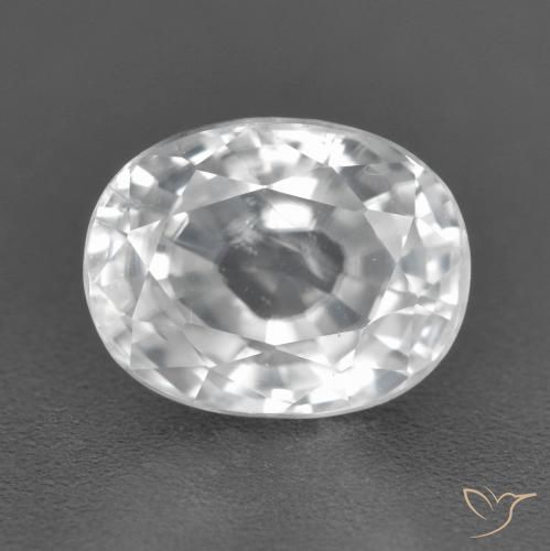 3.28ct Naturale Bianco Zircone, Ovale, VS