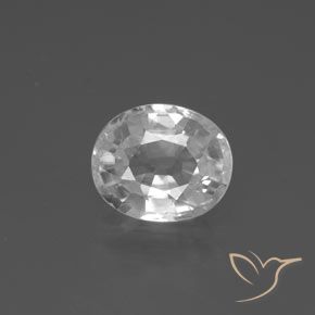 2.87ct Naturale Bianco Zircone, Ovale, VVS