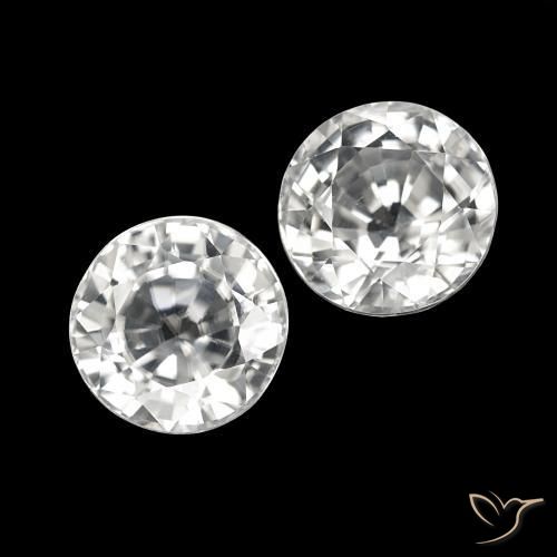 Gemme di Zircone Bianco naturale da 4.19 ct, Rotondo, VVS