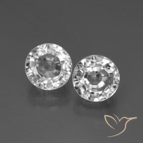 4.28ctw Naturale Bianco Zircone, Rotondo, VVS-VS