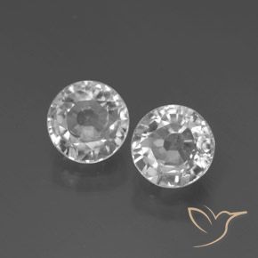 Gemme di Zircone Bianco naturale da 4.22 ct, Rotondo, VVS-VS