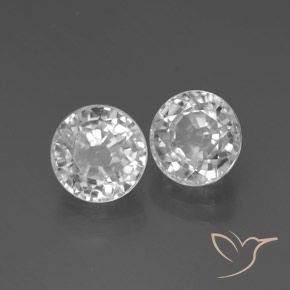 Gemme di Zircone Bianco naturale da 4.46 ct, Rotondo, VVS
