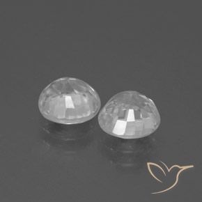 Gemme di Zircone Bianco naturale da 4.46 ct, Rotondo, VVS