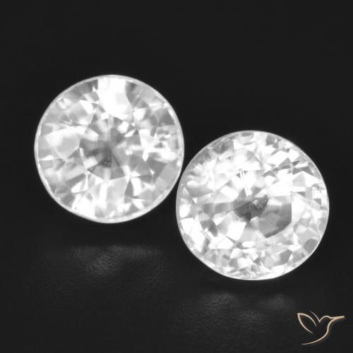 4.31ctw Naturale Bianco Zircone, Rotondo, VVS-VS