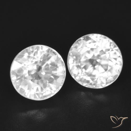 Gemme di Zircone Bianco naturale da 4.31 ct, Rotondo, VVS-VS