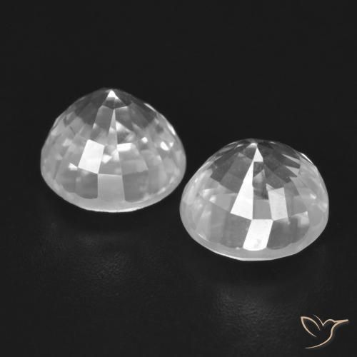 Gemme di Zircone Bianco naturale da 4.31 ct, Rotondo, VVS-VS