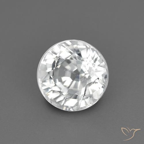 Zircone Bianco naturale da 2.28 ct, Rotondo, VVS-VS