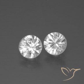 Gemme di Zircone Bianco naturale da 1.79 ct, Rotondo, VVS-VS