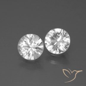 Gemme di Zircone Bianco naturale da 2.26 ct, Rotondo, VVS-VS