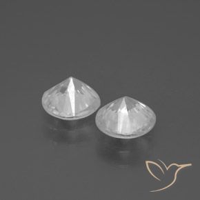 Gemme di Zircone Bianco naturale da 2.26 ct, Rotondo, VVS-VS
