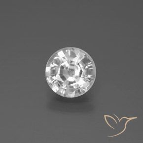 1.65ct Naturale Bianco Zircone, Rotondo, VS