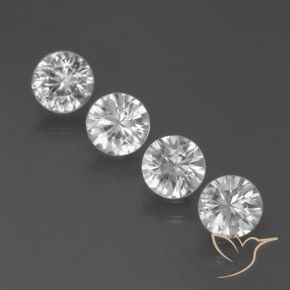 3.41ctw Naturale Bianco Zircone, Rotondo, VVS-VS