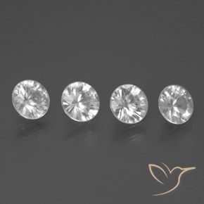 Gemme di Zircone Bianco naturale da 3.41 ct, Rotondo, VVS-VS