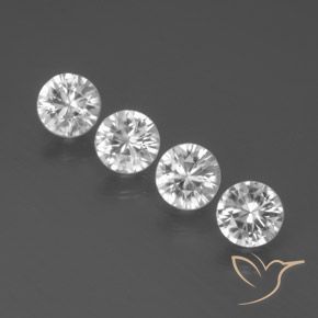 3.31ctw Naturale Bianco Zircone, Rotondo, VVS-VS