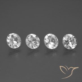 Gemme di Zircone Bianco naturale da 3.31 ct, Rotondo, VVS-VS