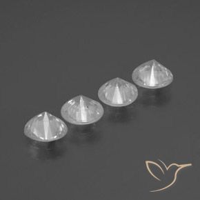 Gemme di Zircone Bianco naturale da 3.31 ct, Rotondo, VVS-VS