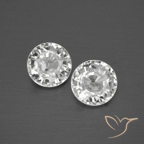 Gemme di Zircone Bianco trasparente naturale da 3.36 ct, Rotondo, VVS