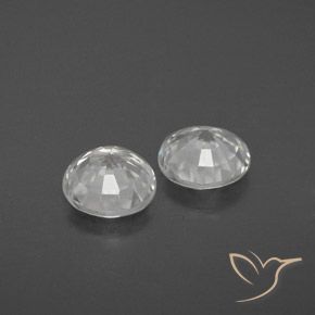Gemme di Zircone Bianco trasparente naturale da 3.36 ct, Rotondo, VVS