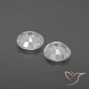 Gemme di Zircone Bianco naturale da 3.59 ct, Rotondo, VVS-VS