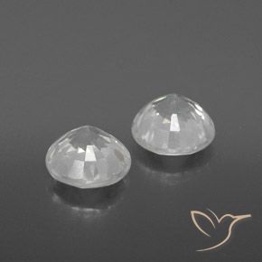 Gemme di Zircone Bianco caldo naturale da 3.59 ct, Rotondo, VVS