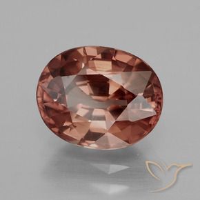 Zircone Rosso scuro naturale da 3.05 ct, Ovale, VS