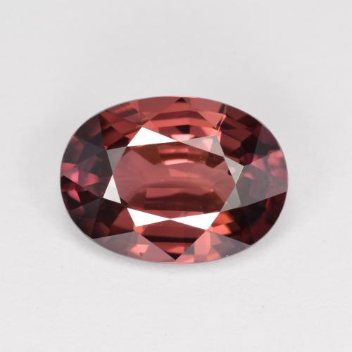 Zircone naturale rosso da 3,46 ct, taglio ovale, VVS